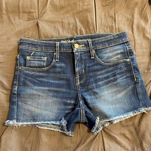 Freyed, high waisted, soft, denim shorts